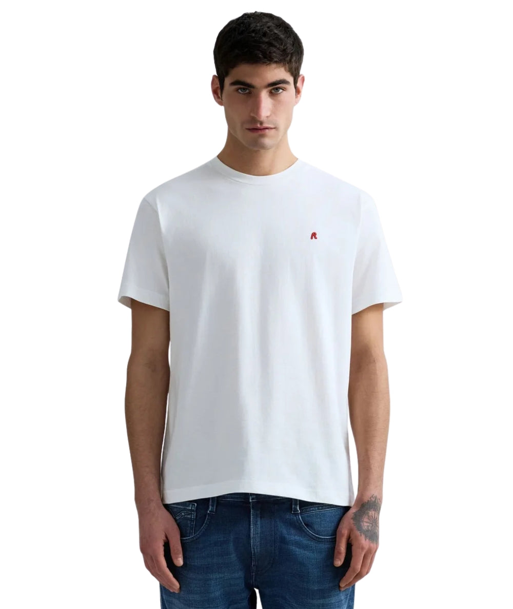 Replay T-shirt in Cotone a Girocollo M3015.000.2660 Bianco