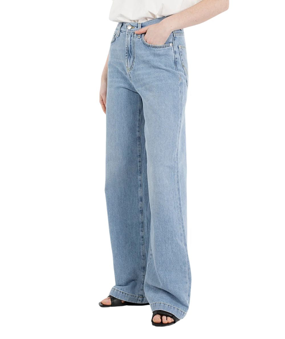 Roy Roger's Jeans Marta a Palazzo in Cotone e Lyocell RND091D7363151