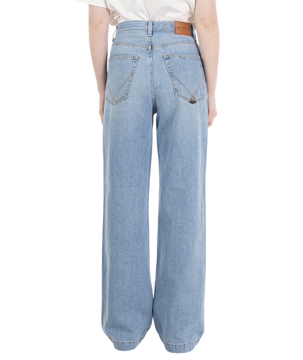 Roy Roger's Jeans Marta a Palazzo in Cotone e Lyocell RND091D7363151