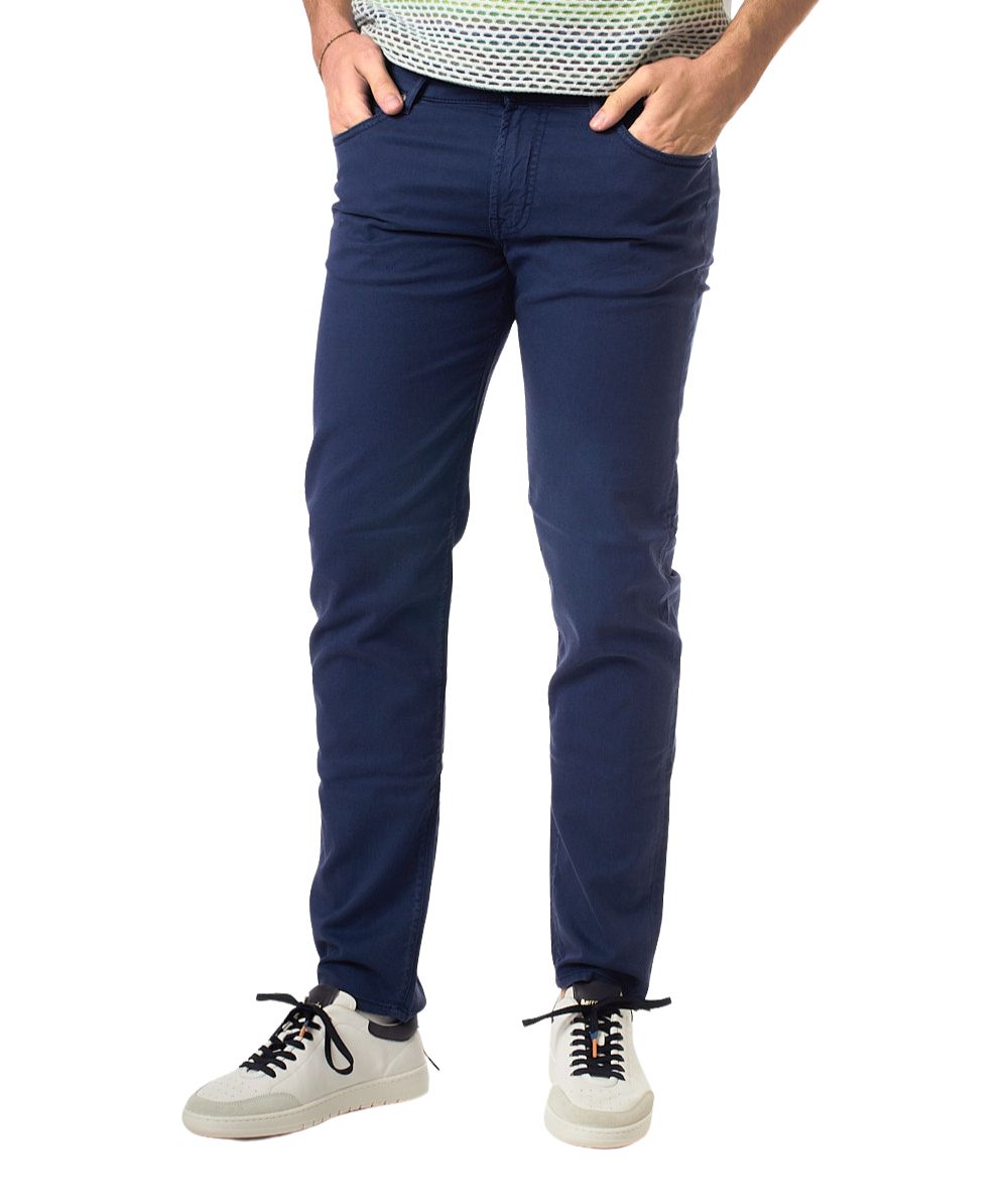 Roy Roger's  Pantaloni 517 Plain Drill Crow RRU089P0370127.C0011 Blu Royal