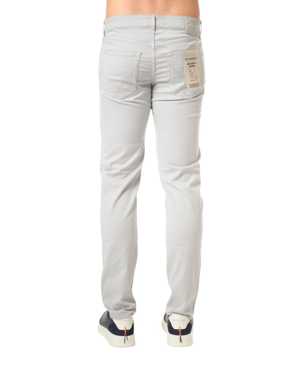 Roy Roger's 517 Plain Drill Crow Pants RRU089P0370127 C0363 Pearl Grey