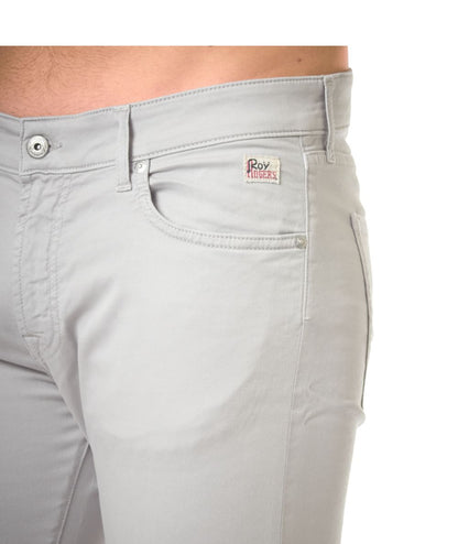 Roy Roger's 517 Plain Drill Crow Pants RRU089P0370127 C0363 Pearl Grey