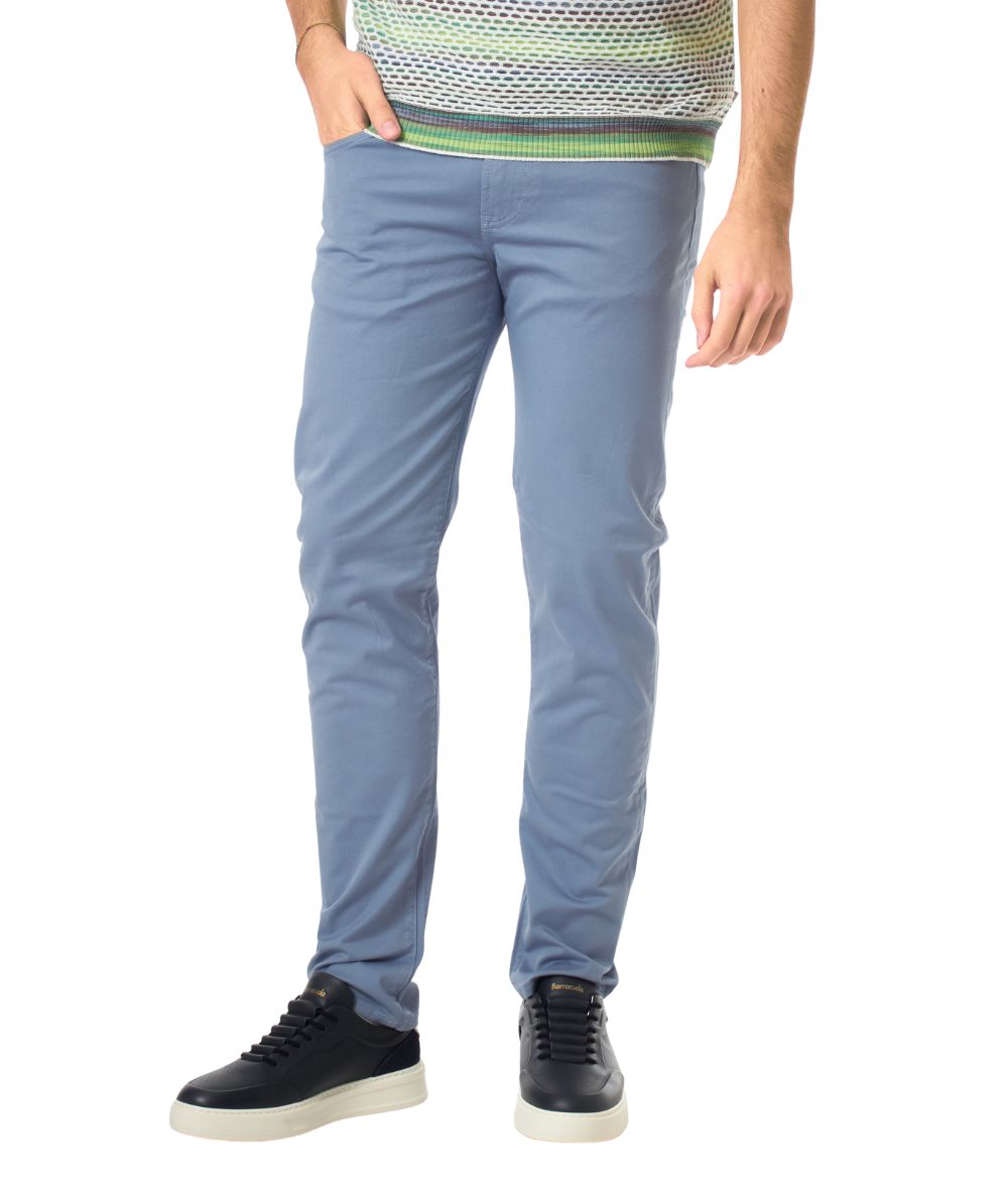 Roy Roger's  Pantaloni 517 Plain Man Gabard RRU089C9250112.C0357 Celeste