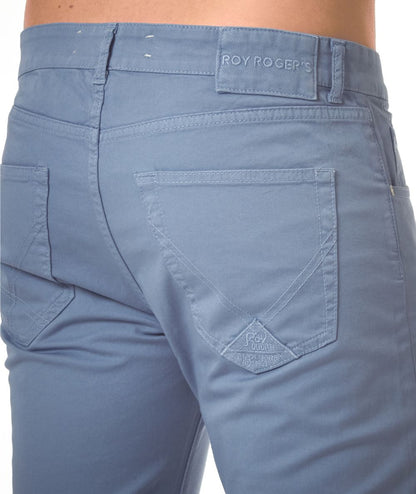 Roy Roger's Pantaloni 517 Plain Man Gabardina RRU089C9250112.C0357 Celeste