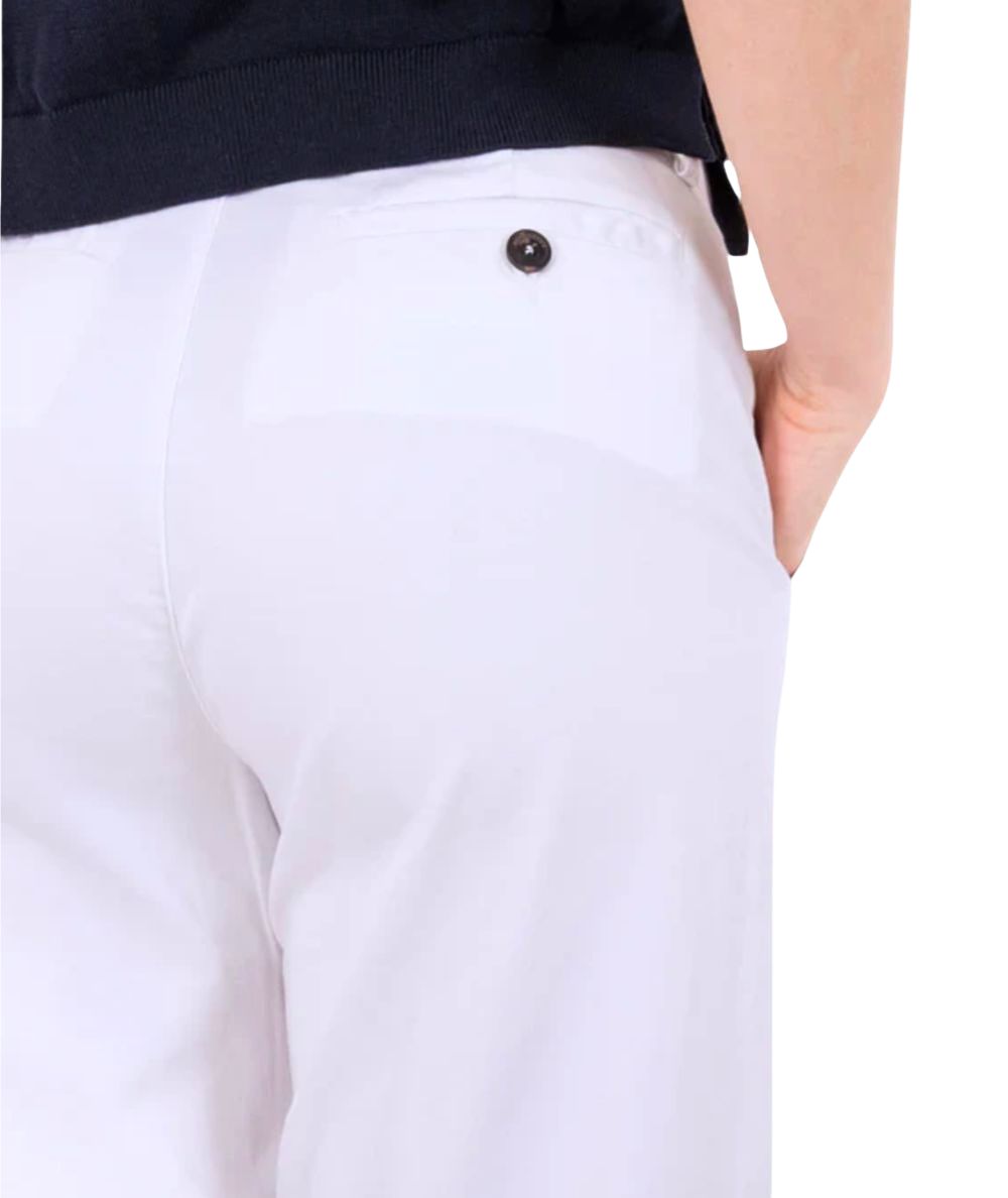 Roy Roger's Pantaloni Chino Lais in Cotone e Lyocell RND041P3810127 Bianco