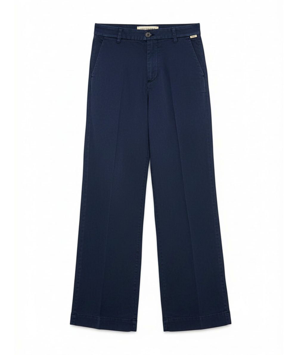 Roy Roger's Pantaloni Chino Lais in Cotone e Lyocell RND041P3810127 Blu Navy