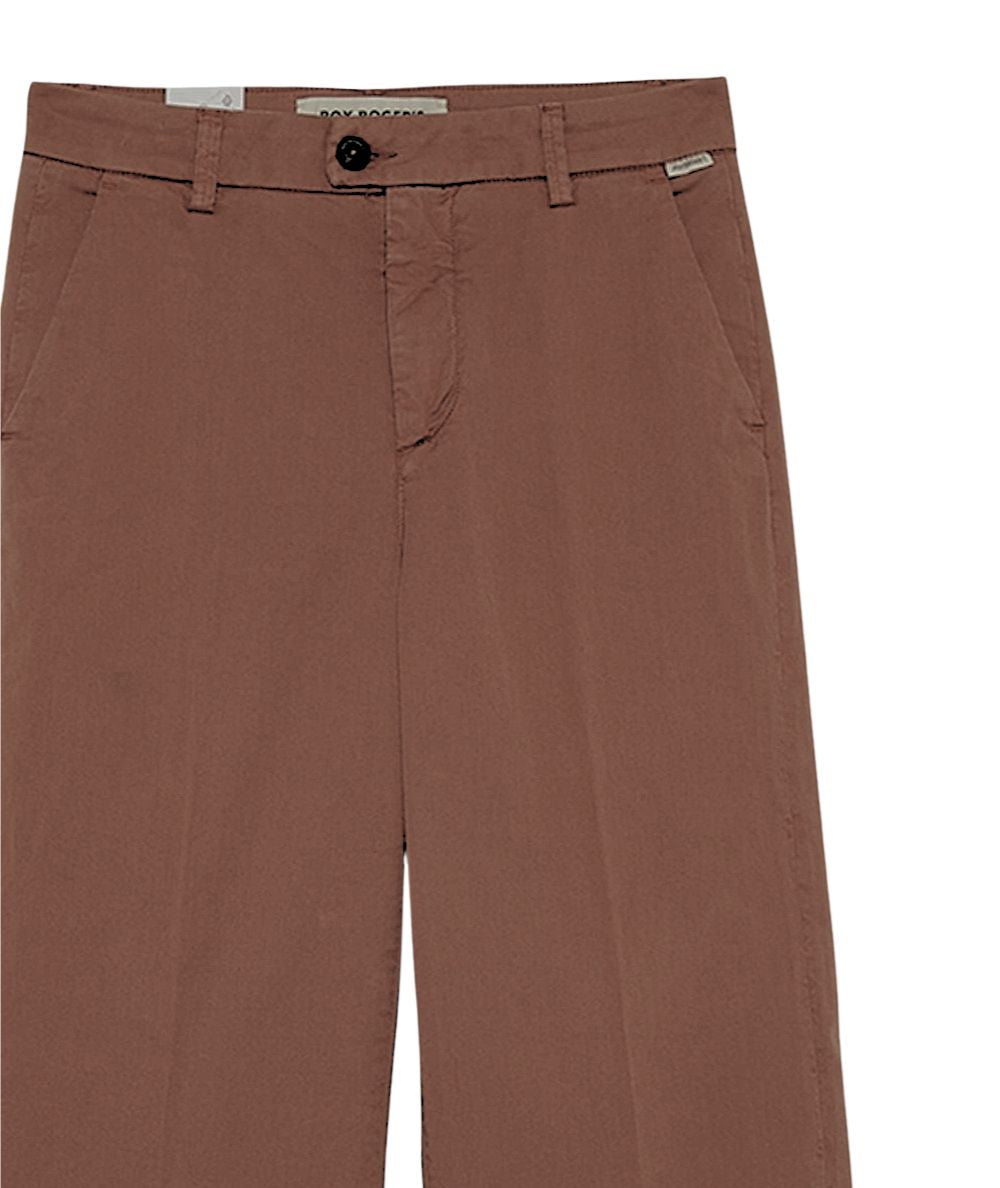 Roy Roger's Pantaloni Chino Lais in Cotone e Lyocell RND041P3810127 Marrone c0241