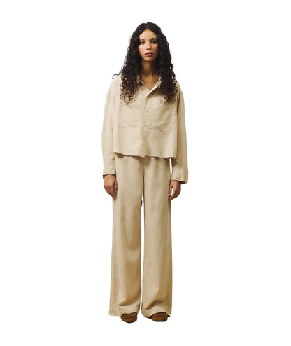 Roy Roger's Camicia con Tasche Fatigue in Tencell  RND90314CR560569 Beige