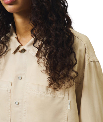 Roy Roger's Camicia con Tasche Fatigue in Tencell  RND90314CR560569 Beige