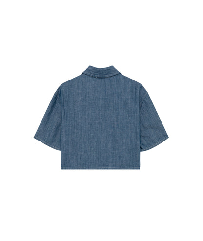 Roy Roger's Camicia in Chambray Cropped RND90141D7380021  Denim Chiaro 