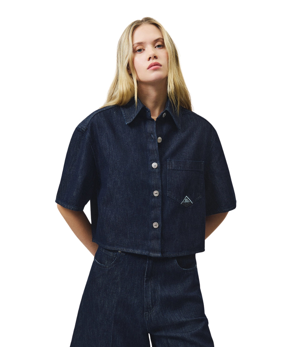 Roy Roger's Camicia in Denim Cropped RND90141D6850021  Denim