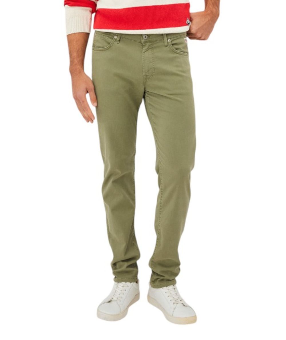 Roy Roger's Pantaloni 517 Plain Drill Crow RRU089P0370127 Verde Militare