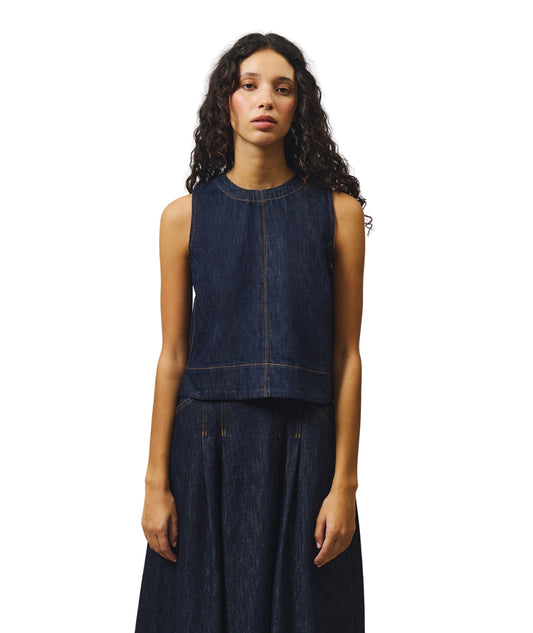 Roy Roger's Top Smanicato in Denim Lili RND90269D6850021 Denim