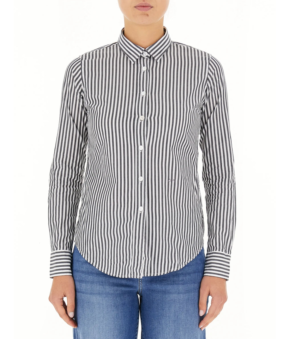SUN68 CAMICIA REGULAR STRIPES S44205 NERO BIANCO