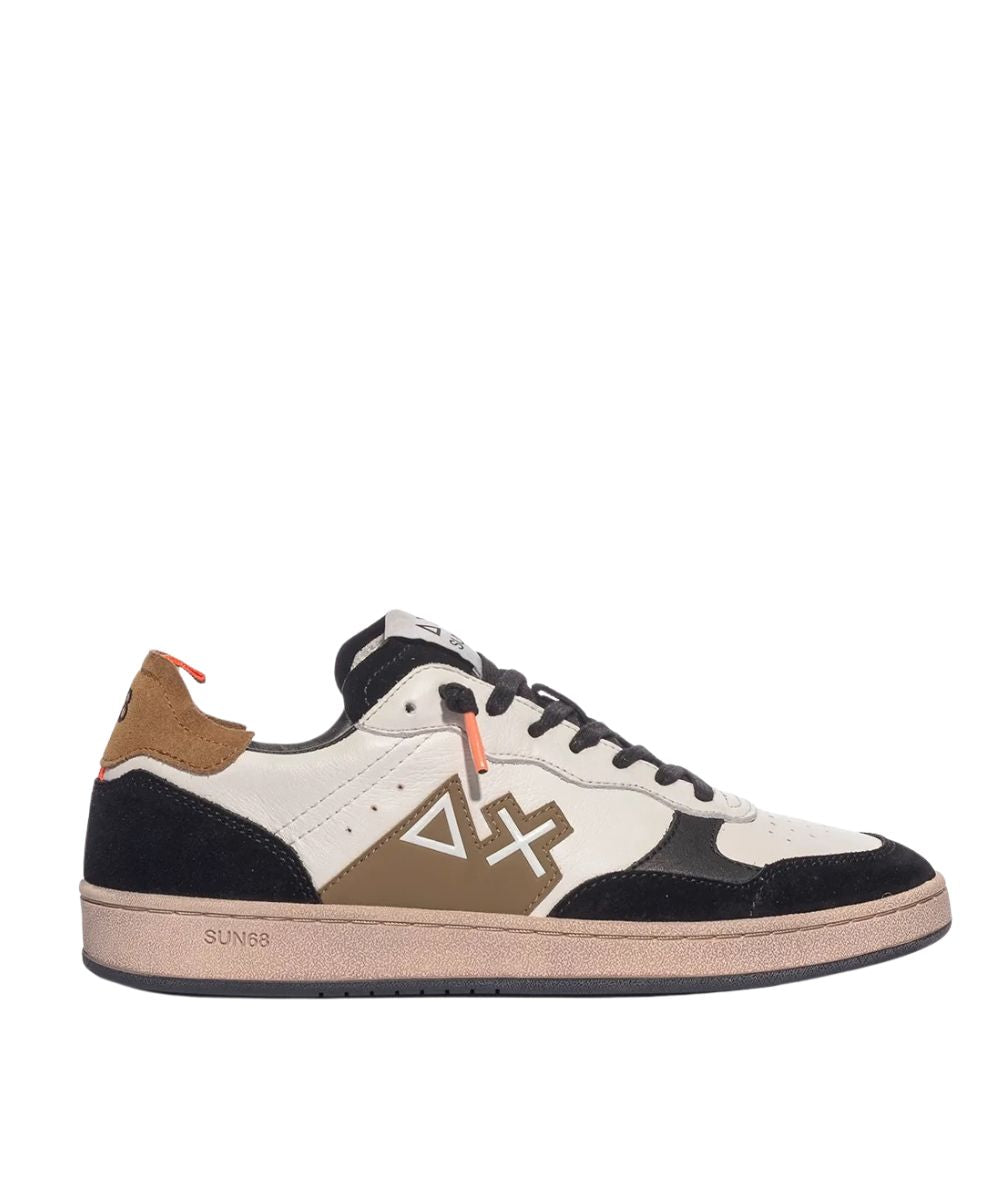 SUN68 Sneakers in pelle Urban Basket Patch Z46147 Bianco/Marrone