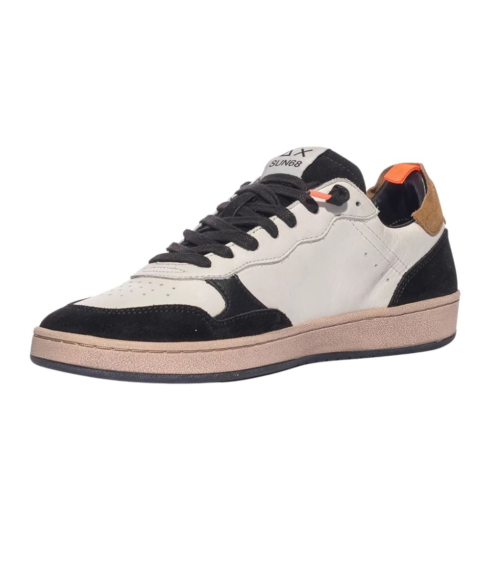 SUN68 Sneakers in pelle Urban Basket Patch Z46147 Bianco/Marrone