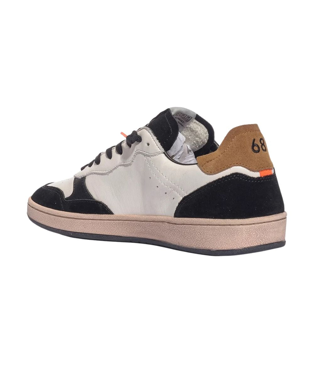 SUN68 Sneakers in pelle Urban Basket Patch Z46147 Bianco/Marrone
