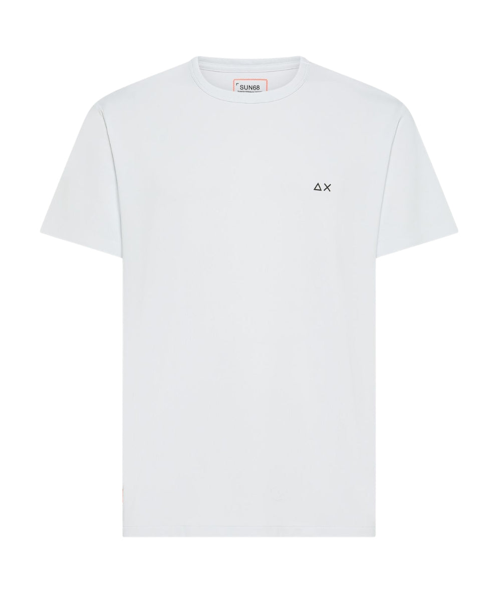 SUN68 T-shirt Girocollo in Piquet Tecnico Stretch T36135  Bianco