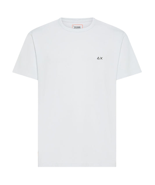SUN68 T-shirt Girocollo in Piquet Tecnico Stretch T36135  Bianco