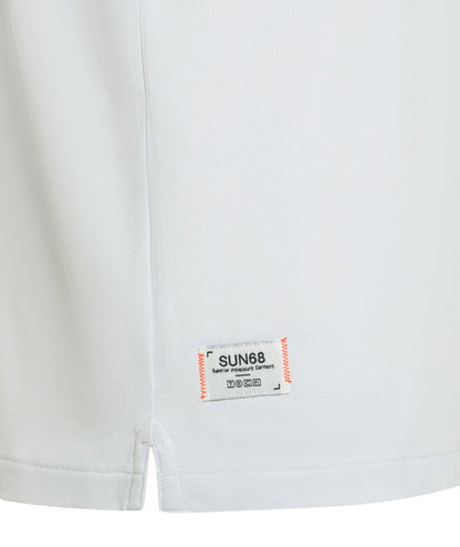 SUN68 T-shirt Girocollo in Piquet Tecnico Stretch T36135  Bianco