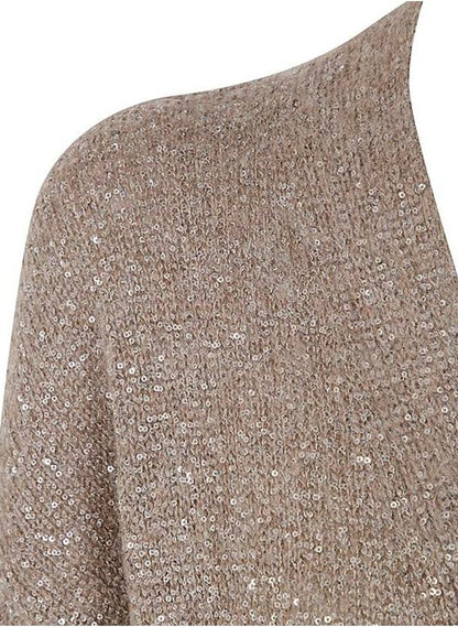 D.EXTERIOR CARDIGAN CON APPLICAZIONE DI PAILLETTES 59331 NOCCIOLA