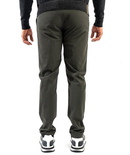 RRD PANTALONE WINTER MICRO CHINO FANTASIA PIED DE POULE ALL OVER W23225 VERDE MILITARE