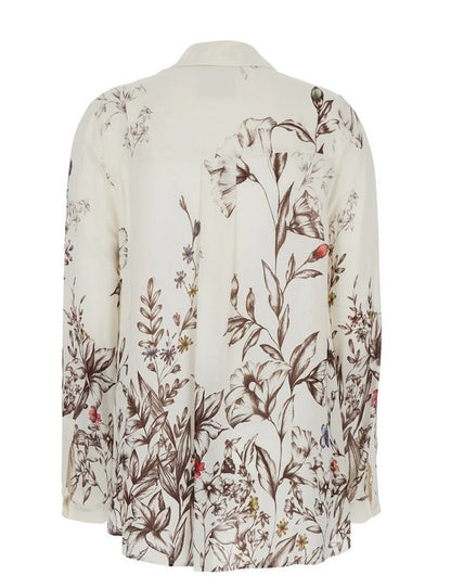 Semicouture Camicia in Fantasia Floreale Ava Y6SS52 Bianco Marrone