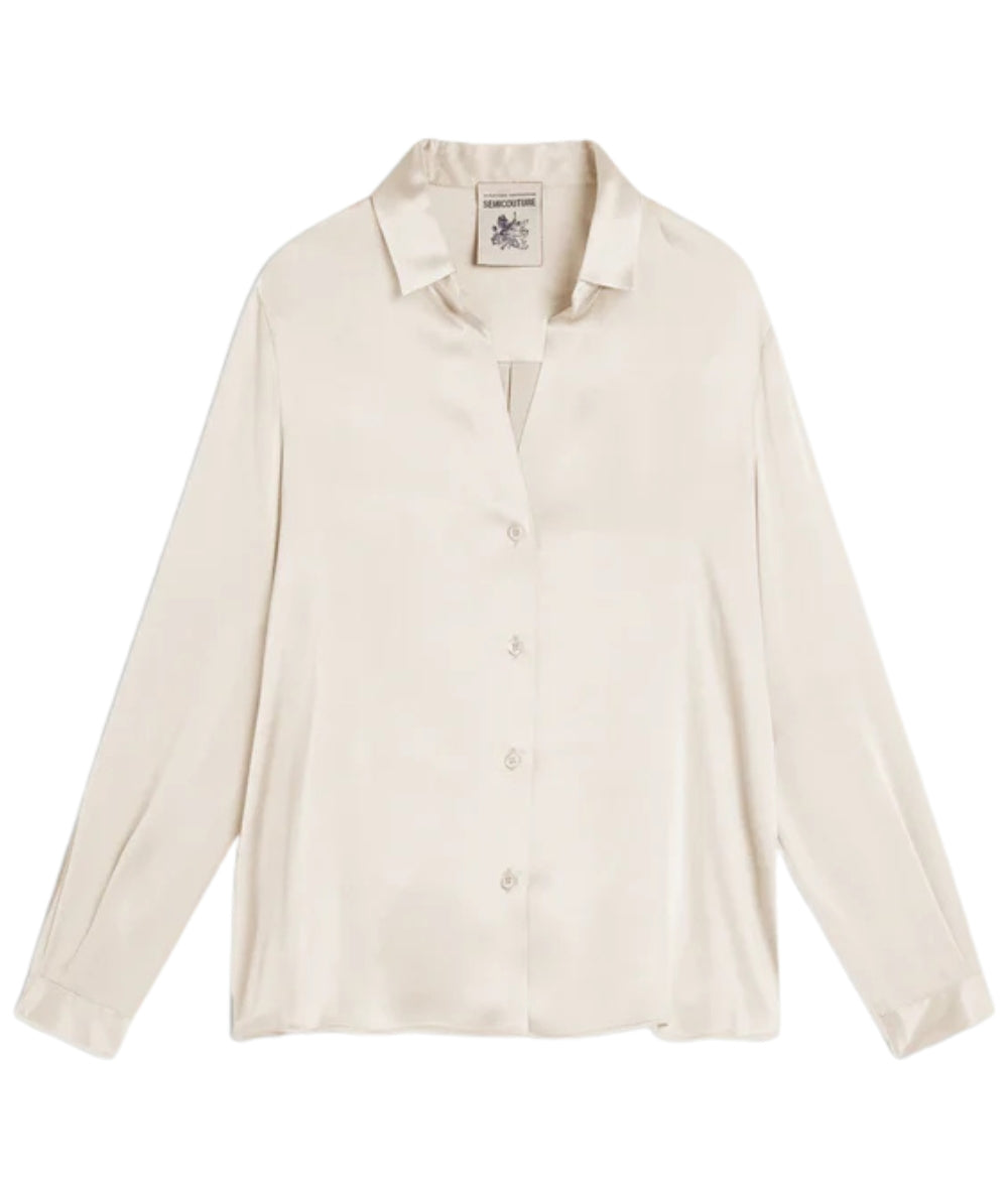 Semicouture Camicia in Seta Ava Y5SM03 Naturale