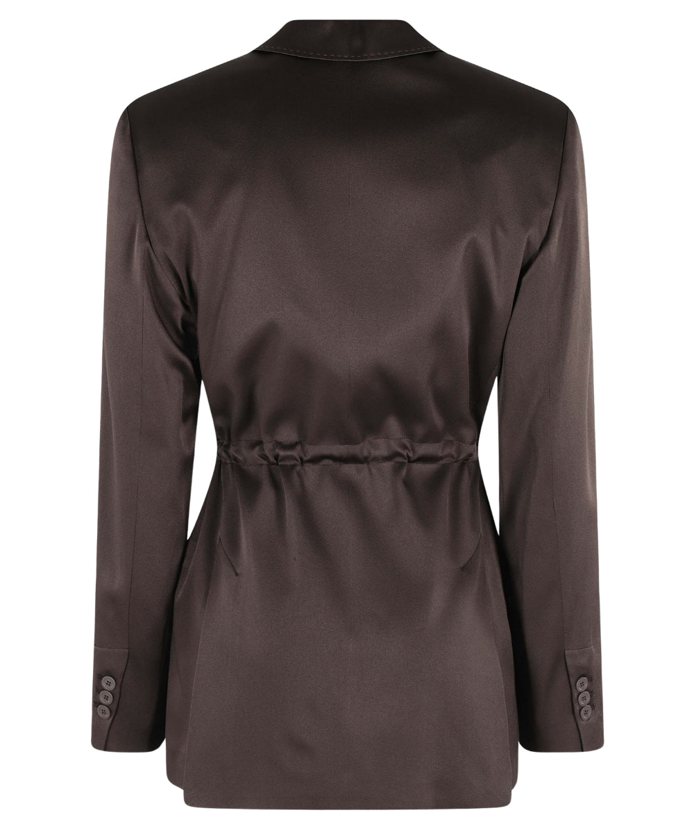 Semicouture Giacca in Raso con Arricciatura Marta Y6SM22 Marrone