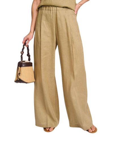 Semicouture Pantaloni in Lino Jhonny S5SN42 Beige