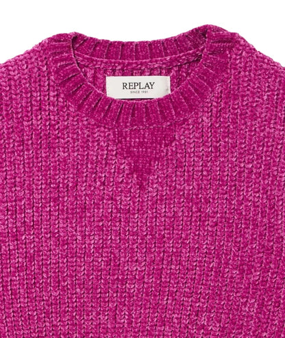 REPLAY & SONS Maglione in Ciniglia SG93AE.051.724AA Rosa Ciclamino