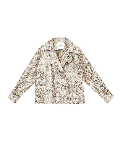 Shirtaporter Trench Corto con Tasche Jacquard JA4041 Beige