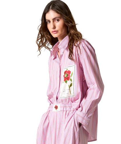 Shirtaporter Camicia Over a Righe SH4052RIGA Rosa 