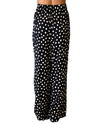 Shirtaporter Pantalone in Fantasia Pois TR3799 Bianco e Nero