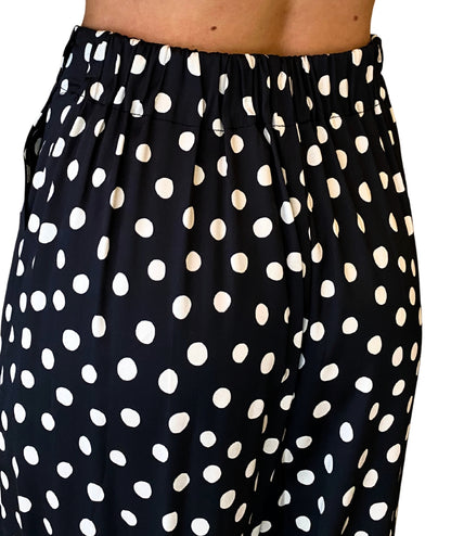 Shirtaporter Pantalone in Fantasia Pois TR3799 Bianco e Nero