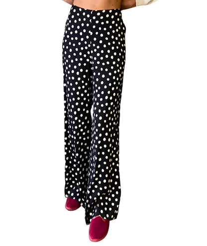 Shirtaporter Pantalone in Fantasia Pois TR3799 Bianco e Nero