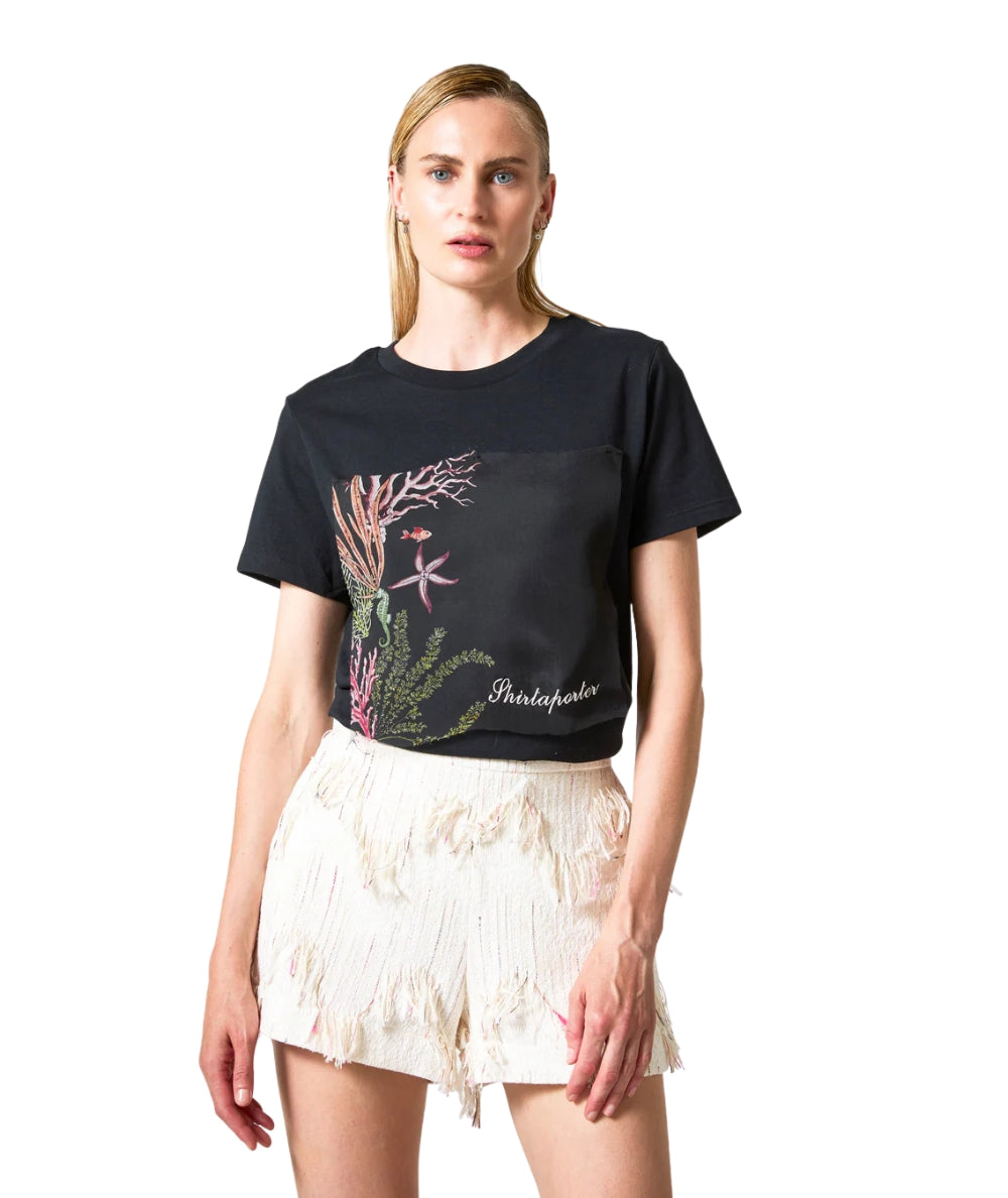 Shirtaporter Shorts in Tweed Sfrangiato TR4079 Bianco Panna