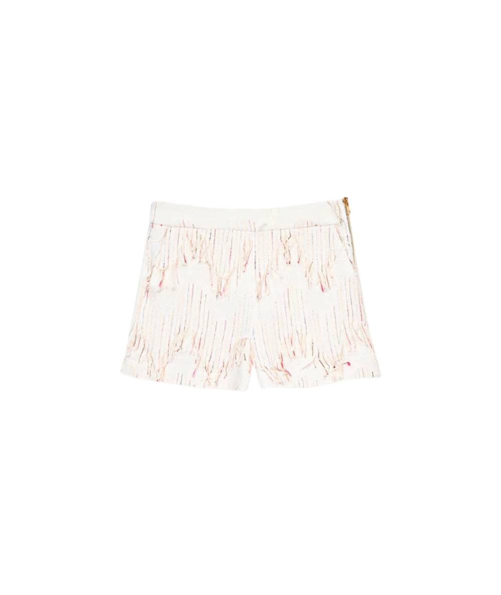 Shirtaporter Shorts in Tweed Sfrangiato TR4079 Bianco Panna