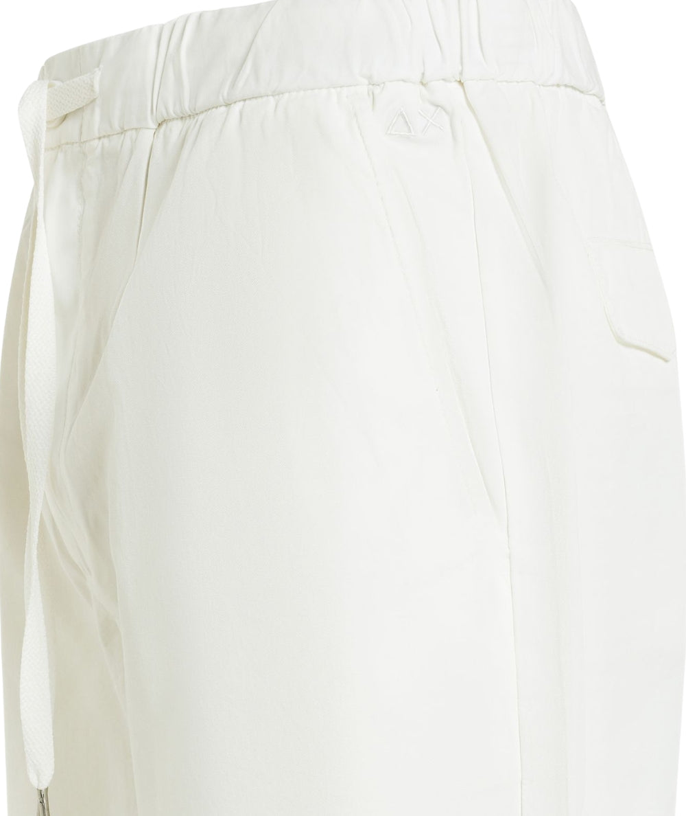 Sun68 Bermuda Misto Cotone con Coulisse in Vita B36106 Bianco