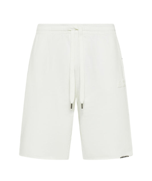 Sun68 Bermuda in Felpa di Cotone Vintage Washed F36145 Bianco