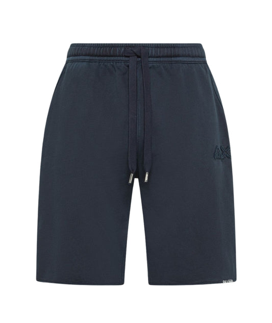 Sun68 Bermuda in Felpa di Cotone Vintage Washed F36145 Blu