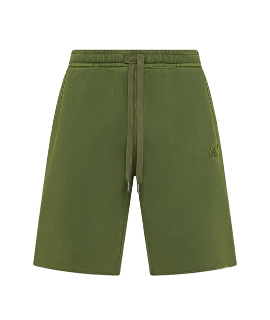Sun68 Bermuda in Felpa di Cotone Vintage Washed F36145 Verde