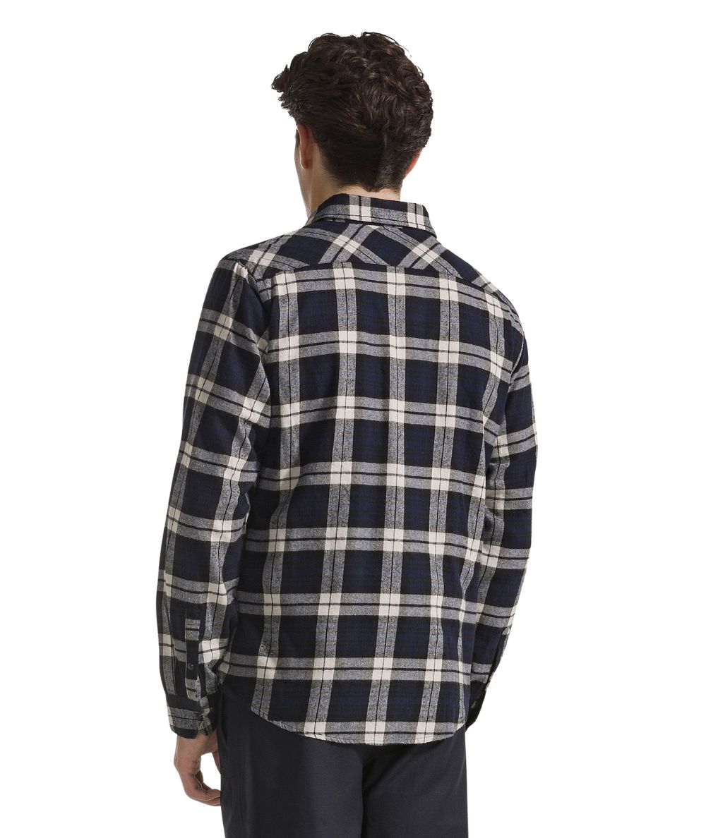 Sun68 Camicia a Quadri in Flanella S46105 Navy Blu Nero