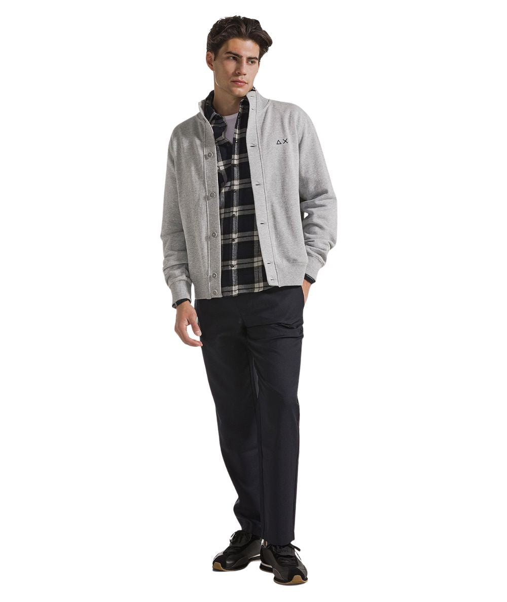 Sun68 Camicia a Quadri in Flanella S46105 Navy Blu Nero