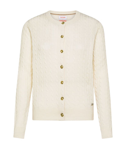 Sun68 Cardigan a Trecce in Lana e Cashmere K46243 Bianco