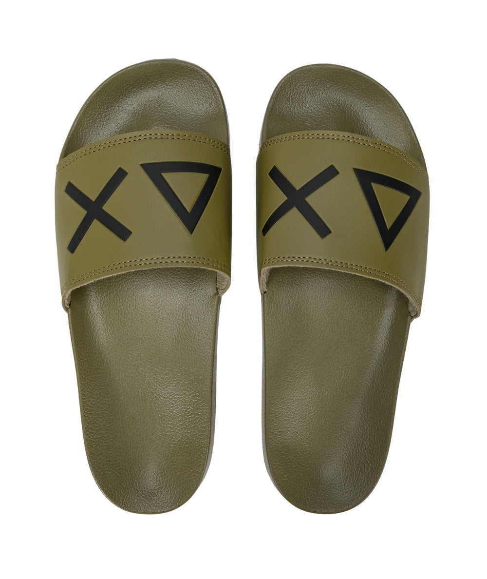 Sun68 Ciabatte con Logo X35102 Verde Militare 