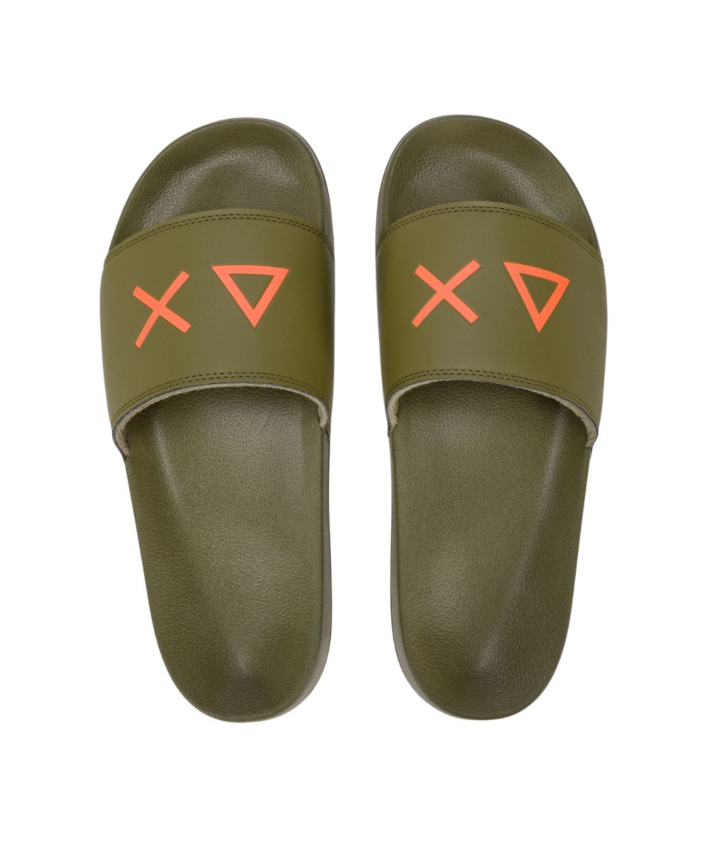 Sun68 Ciabatte con Logo X36110 Verde Militare