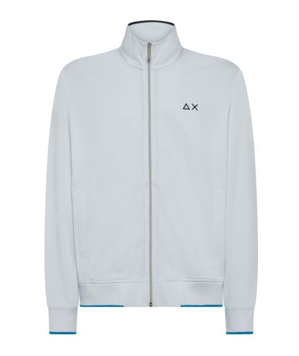 Sun68 Felpa con Profili a Contrasto F35111 Bianco