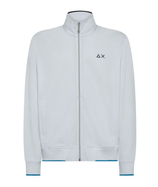 Sun68 Felpa con Profili a Contrasto F35111 Bianco