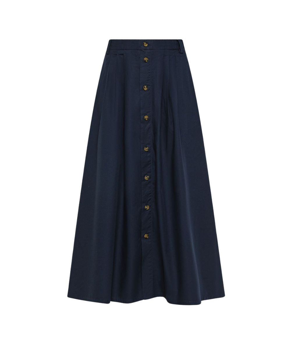 Sun68 Gonna Lunga con Pinces in Misto Cotone P36208 Blu Navy